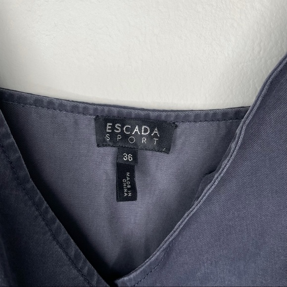 Escada Sport Faux Wrap A-Line Dress V-Neck Blue Size S - Picture 9 of 10